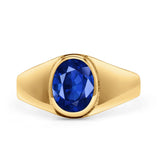 Petite Dainty Statement Fashion Oval Thumb Ring Lab Created Opal Solid 925 Sterling Silver