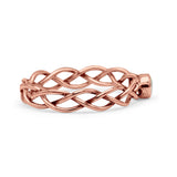 Infinity X Cross Weave Entangle Round Statement Fashion Ring Lab Created Opal Solid 925 Sterling Silver