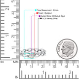 Infinity X Cross Weave Entangle Round Statement Fashion Ring Lab Created Opal Solid 925 Sterling Silver