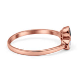 Three-Stone Lab Created Opal Ring 925 Sterling Silver