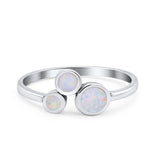 Three-Stone Lab Created Opal Ring 925 Sterling Silver