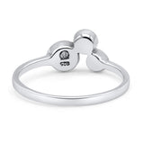 Three-Stone Lab Created Opal Ring 925 Sterling Silver