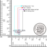 Three-Stone Lab Created Opal Ring 925 Sterling Silver