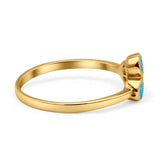 Three-Stone Lab Created Opal Ring 925 Sterling Silver