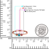 Three Stone Petite Dainty Thumb Fashion Ring Lab Created Opal Solid 925 Sterling Silver