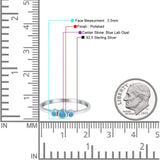 Three Stone Petite Dainty Thumb Fashion Ring Lab Created Opal Solid 925 Sterling Silver