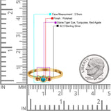 Three Stone Petite Dainty Thumb Fashion Ring Lab Created Opal Solid 925 Sterling Silver