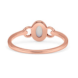 Oval Oxidized Statement Fashion Petite Dainty Thumb Ring Lab Created Opal Solid 925 Sterling Silver