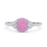 Art Deco Oval Wedding Engagement Ring Rhodium Plated Simulated Cubic Zirconia 925 Sterling Silver