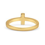 Sideways Cross Ring Fashion Lab Created Opal 925 Sterling Silver