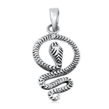32mm Snake Pendant Charm Solid 925 Sterling Silver Choose Color