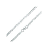 1.4MM 025 Rhodium Plated Criss Cross Chain .925 Sterling Silver Length 16 to 20 Inches