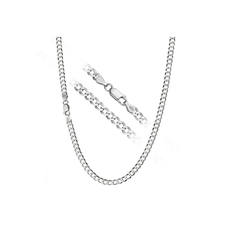 11MM 300 Curb Link Chain .925 Sterling Silver Sizes "8-30" Inches