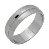 6mm 925 Sterling Sliver Diamond Cut His Or Hers Fashion Wedding Band-Blue Apple Jewellary
