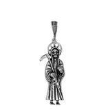 Santa Muerte Pendant 925 Sterling Silver Oxidize charm 45mm Long-Blue Apple Jewelary