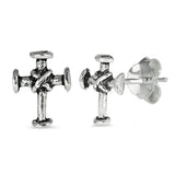 9mm X Cross Stud Post Earrings 925 Sterling Silver Choose Color - Blue Apple Jewelry