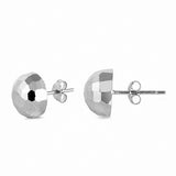 8mm Half Ball Hammered Finish Stud Earrings 925 Sterling Silver Choose Color