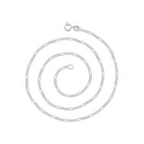 9MM 220 Figaro Link Chain .925 Solid Sterling Silver Sizes "8-36"