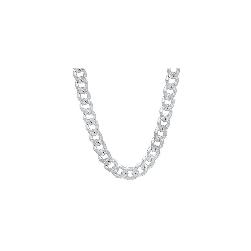 8MM 200 Curb Flat Link Chain .925 Solid Sterling Silver Sizes "8-32"