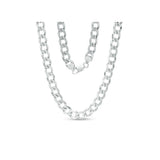 8MM 200 Curb Flat Link Chain .925 Solid Sterling Silver Sizes "8-32"