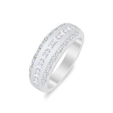 Half Eternity Wedding Band Simulated Cubic Zirconia 925 Sterling Silver
