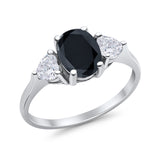 Fashion Promise Ring 3-Stone Simulated Cubic Zirconia 925 Sterling Silver