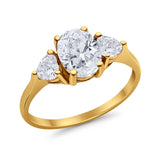 Fashion Promise Ring 3-Stone Simulated Cubic Zirconia 925 Sterling Silver