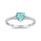 Wedding Heart Promise Ring Simulated Cubic Zirconia 925 Sterling Silver