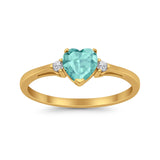 Wedding Heart Promise Ring Simulated Cubic Zirconia 925 Sterling Silver