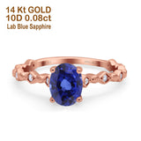 14K Gold 1.29ct Oval G SI Diamond Engagement Ring Size 6.5