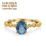14K Gold 1.29ct Oval G SI Diamond Engagement Ring Size 6.5