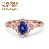 14K Gold Oval 0.95ct G SI Vintage Diamond Engagement Ring Size 6.5