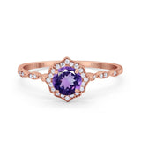14K Gold 0.99ct Round Petite Dainty 6mm G SI Diamond Engagement Wedding Ring