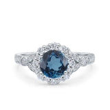 14K Gold 1.25ct Floral Art Deco Round 6mm G SI Diamond Engagement Wedding Ring