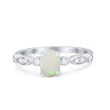 14K Gold 1.4ct Oval Vintage Style 8mmx6mm G SI Diamond Engagement Wedding Ring