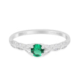 14K Gold 0.33ct Round Petite Dainty Art Deco 4mm G SI Diamond Engagement Wedding Ring