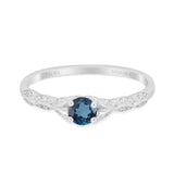 14K Gold 0.33ct Round Petite Dainty Art Deco 4mm G SI Diamond Engagement Wedding Ring