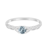 14K Gold 0.33ct Round Petite Dainty Art Deco 4mm G SI Diamond Engagement Wedding Ring