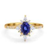 14K Gold 1.54ct Vintage Oval 8mmx6mm G SI Diamond Engagement Wedding Ring
