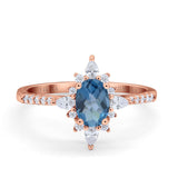 14K Gold 1.54ct Vintage Oval 8mmx6mm G SI Diamond Engagement Wedding Ring