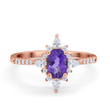 14K Gold 1.54ct Vintage Oval 8mmx6mm G SI Diamond Engagement Wedding Ring