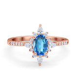 14K Gold 1.54ct Vintage Oval 8mmx6mm G SI Diamond Engagement Wedding Ring