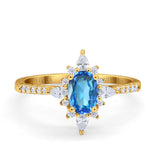 14K Gold 1.54ct Vintage Oval 8mmx6mm G SI Diamond Engagement Wedding Ring