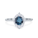 14K Gold 1.61ct Halo Vintage Round 7mm G SI Diamond Engagement Wedding Ring