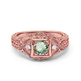 14K Gold 0.15ct Round Antique Style 5mm G SI Diamond Engagement Wedding Ring