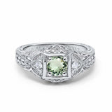 14K Gold 0.15ct Round Antique Style 5mm G SI Diamond Engagement Wedding Ring