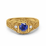 14K Gold 0.15ct Round Antique Style 5mm G SI Diamond Engagement Wedding Ring