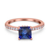 14K Gold 1.55ct Cushion Cut Vintage 7mm G SI Diamond Engagement Wedding Ring