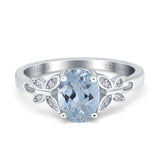 14K Gold 1.27ct Oval 8mmx6mm Butterfly Accent G SI Diamond Engagement Wedding Ring