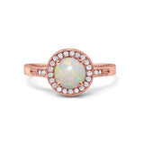 14K Gold 0.94ct Round Art Deco 6mm G SI Diamond Engagement Wedding Ring